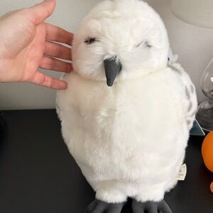 Plush White Owl Pet Toy with Gray Beak & Feet